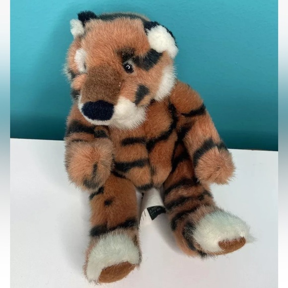 Rare Small Russ Tickles Tiger Cub Soft Toy Teddy Heartcraft Collection Vintage - Picture 5 of 10
